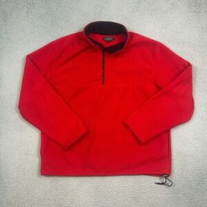 Vintage J.Crew Oarsman Sweater Mens XLT Red Quarter Zip Fleece Made USA 90s